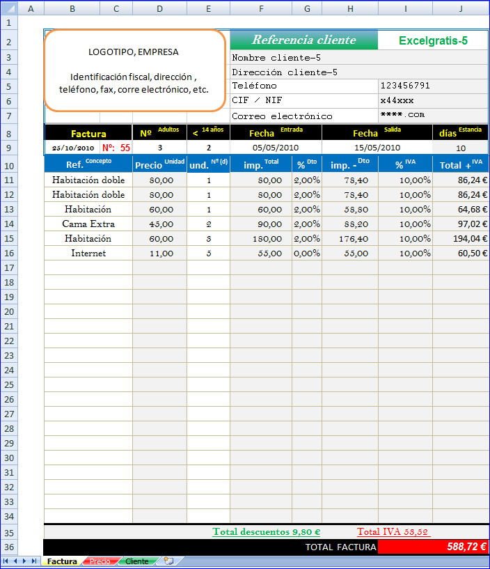 Modelo Factura | Excel Gratis