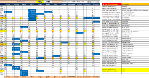 Imagen calendario horizontal