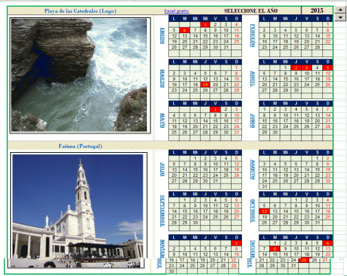 Imagen calendario con fotos-imágenes