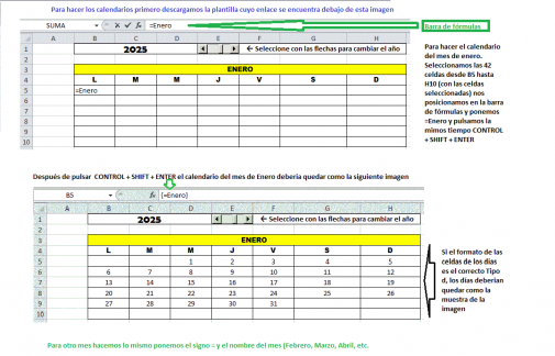 Plantilla para hacer calendarios